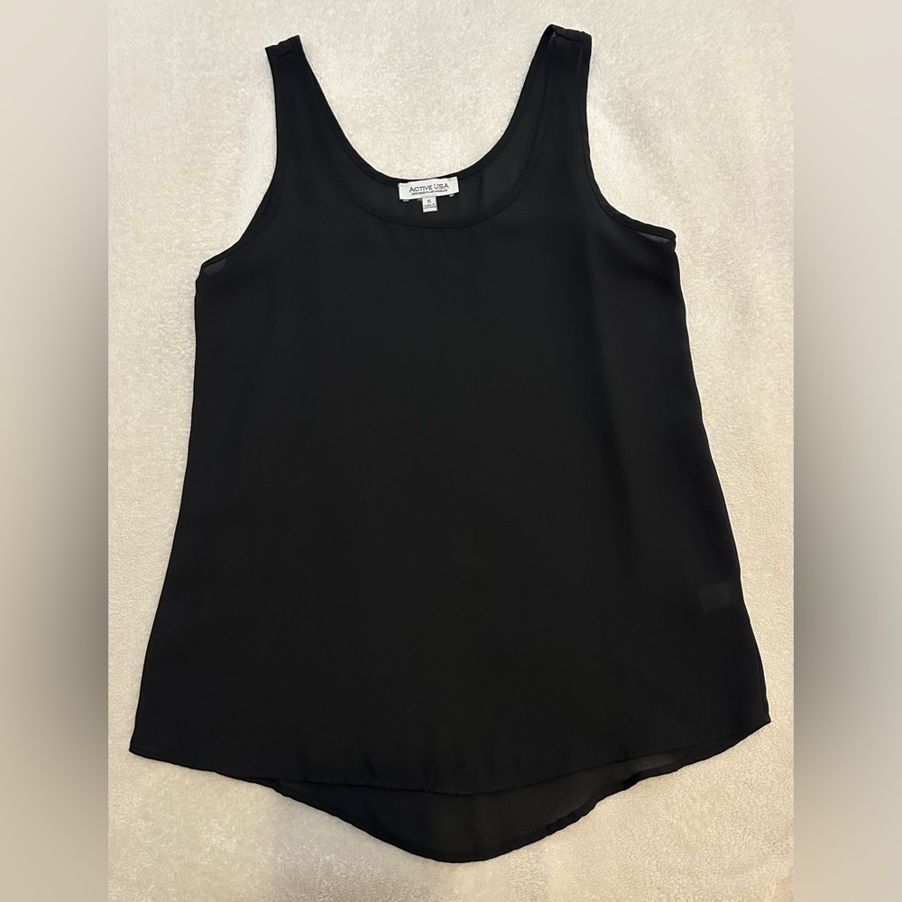Active USA Women's Classic Black Tank Top